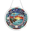 Diamond Painting Single-Sided Acrylic Beach Life Pendant for Home Wall Door and Window Decoration