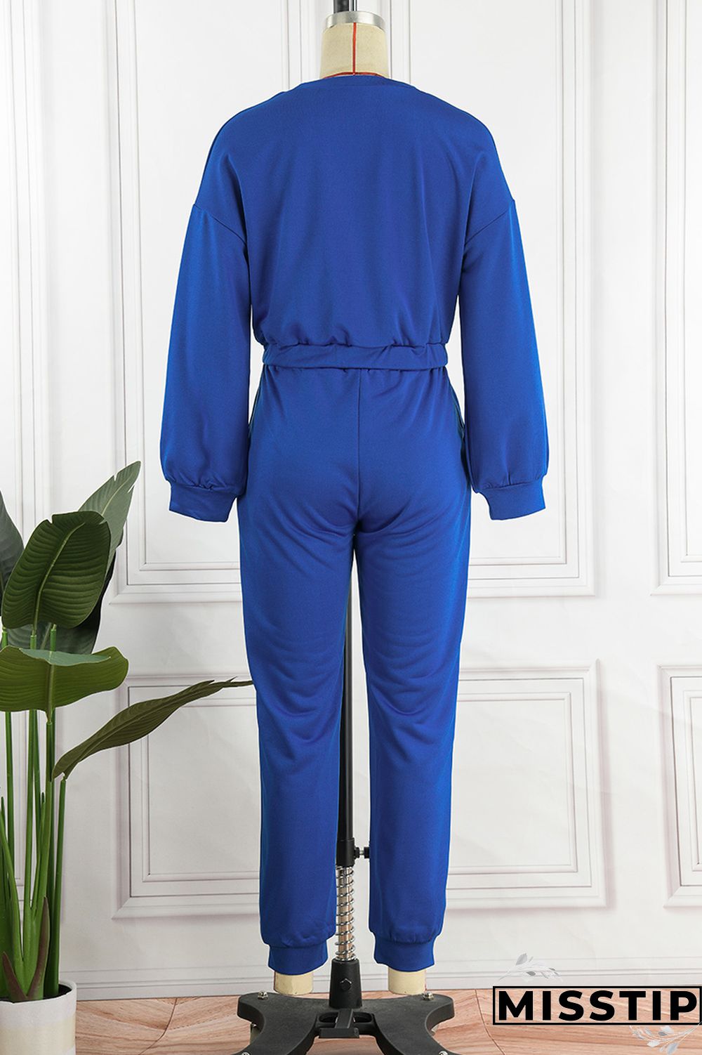 Yellow Street Solid Patchwork O Neck Long Sleeve Two Pieces