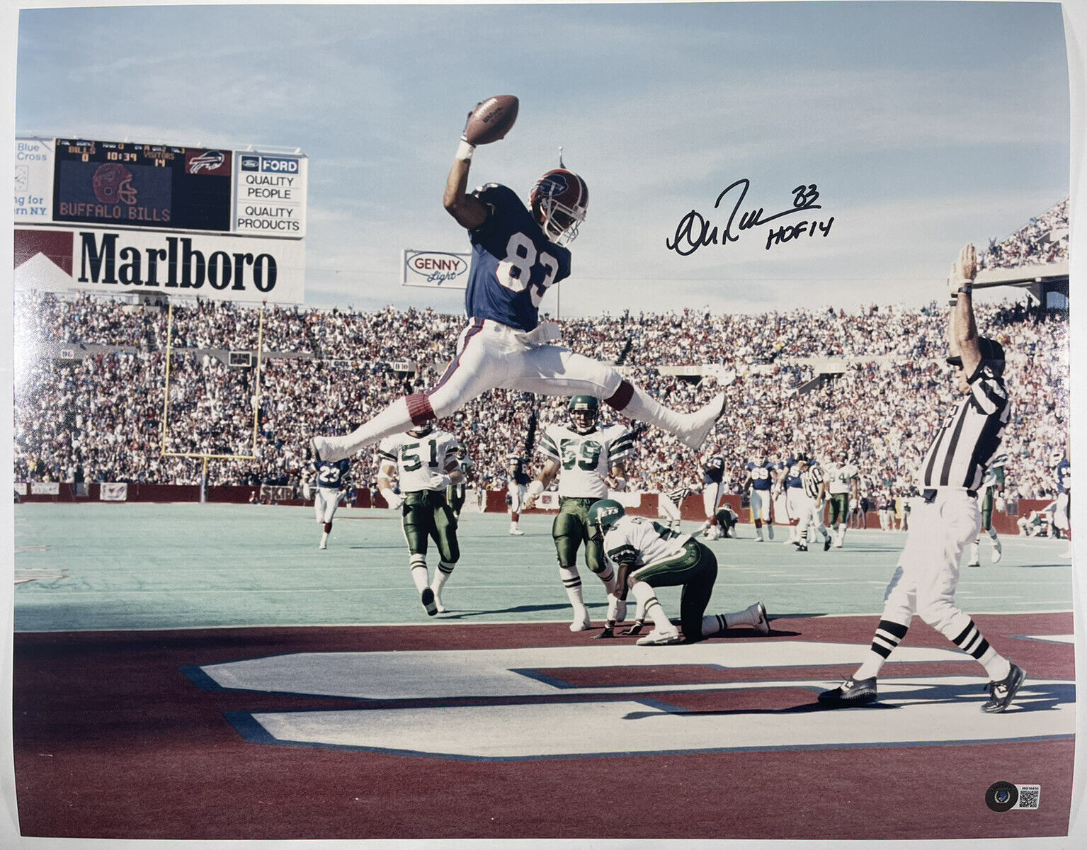 ANDRE REED SIGNED AUTOGRAPH “HOF 14” 16x20 Photo Poster painting BUFFALO BILLS BECKETT BAS COA