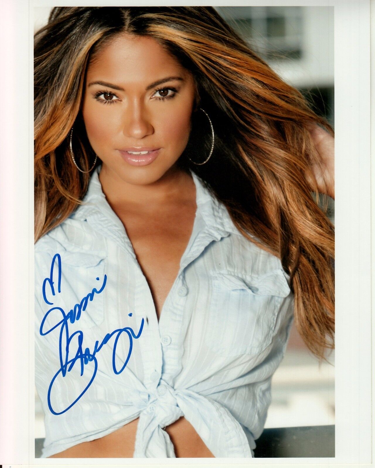 JESSICA BURCIAGA hand-signed SEXY 8x10 COLOR CLOSEUP portrait w/ UACC RD COA