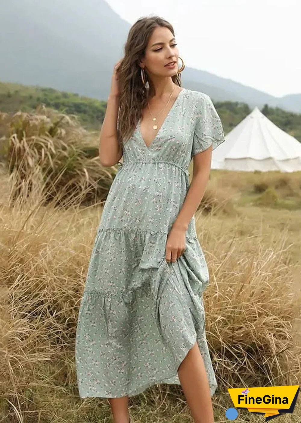 Boho Midi Dress Beth