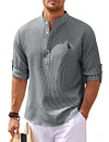 Comfortable textured Henley collar shirt