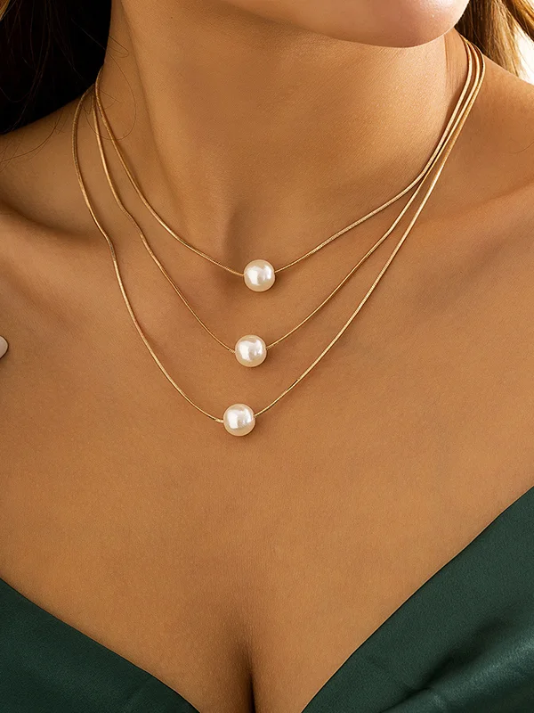 Minimalist Multilayer Pearl Necklaces Accessories