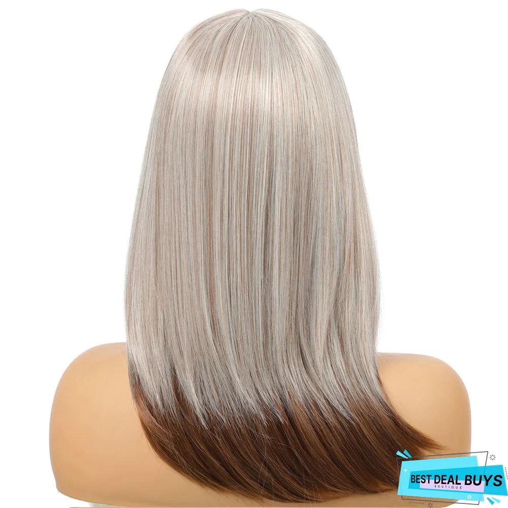 Wig Women's Fashion Long Straight Hair Headgear Chemical Fiber Wig Women