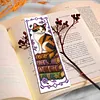 14CT 2 Strands Cross Stitching Bookmark Kit 6PCS Single-Sided Stamped Embroidery Page Marker Set Vintage Stamped Cross Stitch Page Charm for Teachers Bookworms Women Readers (Book Cats)