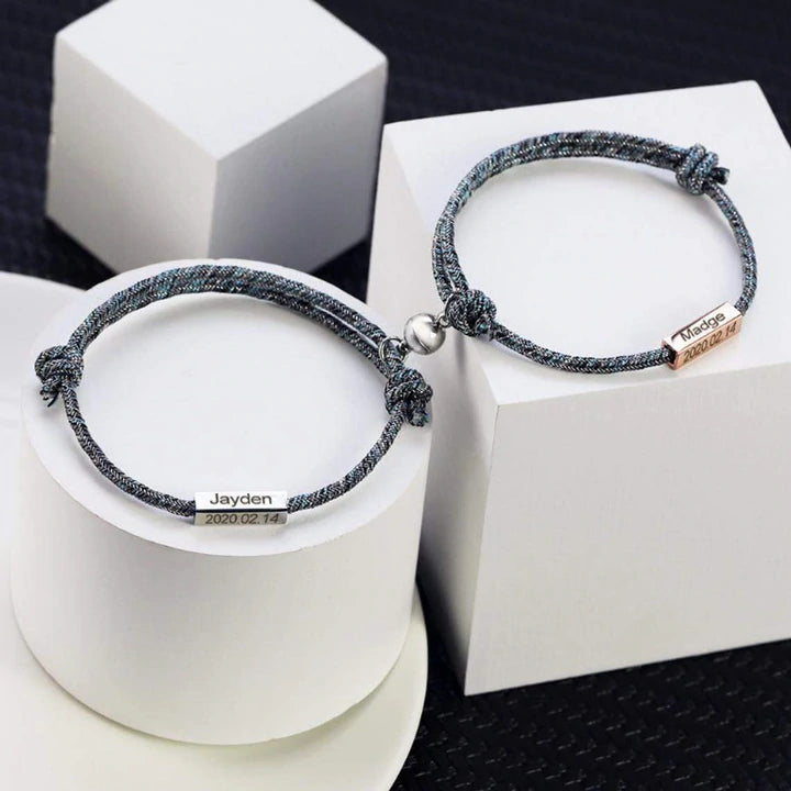 lanclove-Custom Couple Magnetic Bracelets