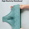 Men's Low-Rise High-Stretch Sexy Lace Trim 3D U-shaped Large Pouch Thongs