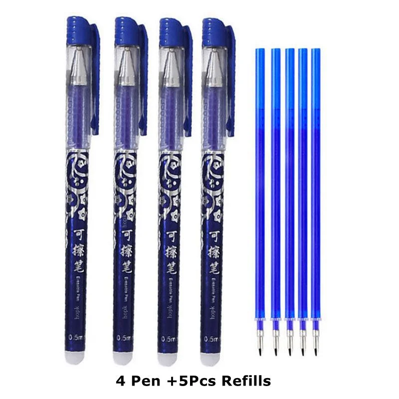 Erasable Pen Refills Rod Set 0.5mm Needle/0.7mm Bullet tip Washable Handle Erasable Ballpoint Pen for School Pen Writing Tools