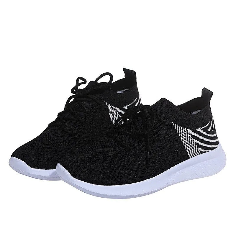Women's Vulcanized Shoes Casual Mesh Breathable Ladies Sneakers Running Shoes Female Spring Summer Comfortable Footwear 2021 New