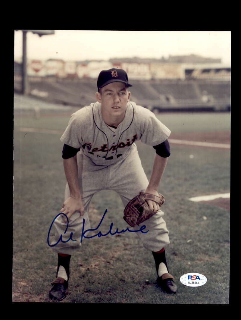 Al Kaline PSA DNA Coa Signed 8x10 Photo Poster painting Tigers Autograph 2