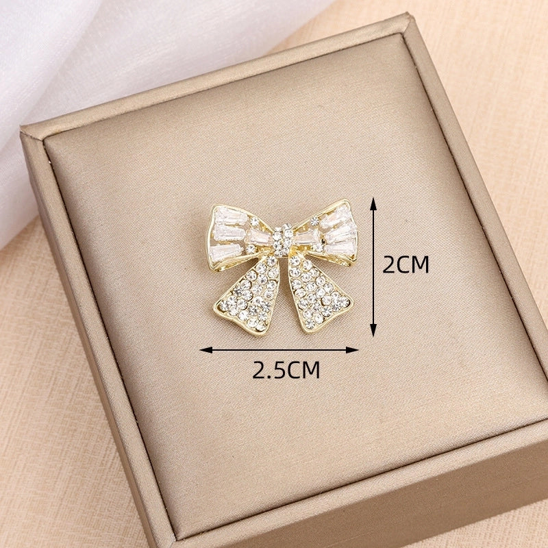Minimalist Pin Insect Flower Bow Knot Alloy Inlay Zircon Women’s Brooches