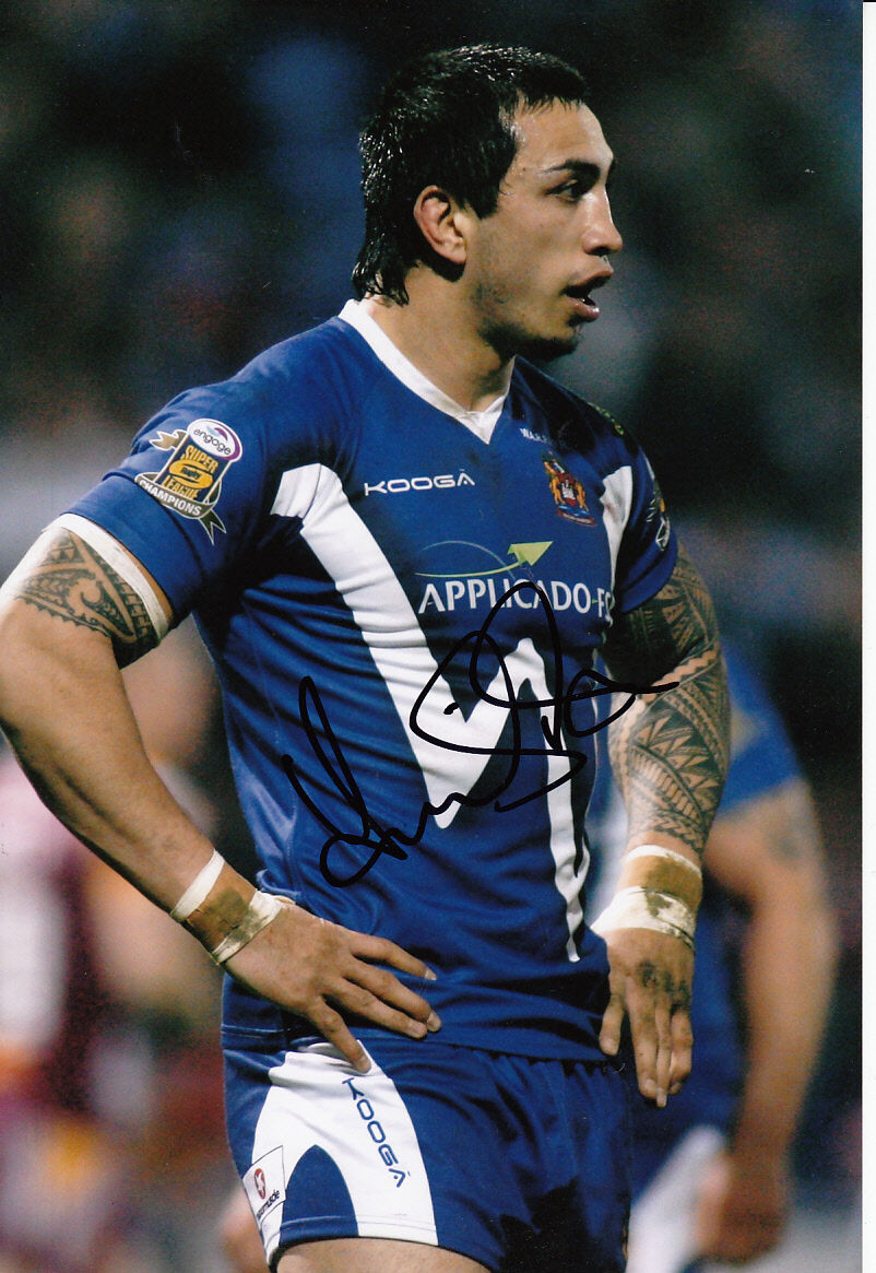 Wigan Warriors Hand Signed Harrison Hansen 12x8 Photo Poster painting.