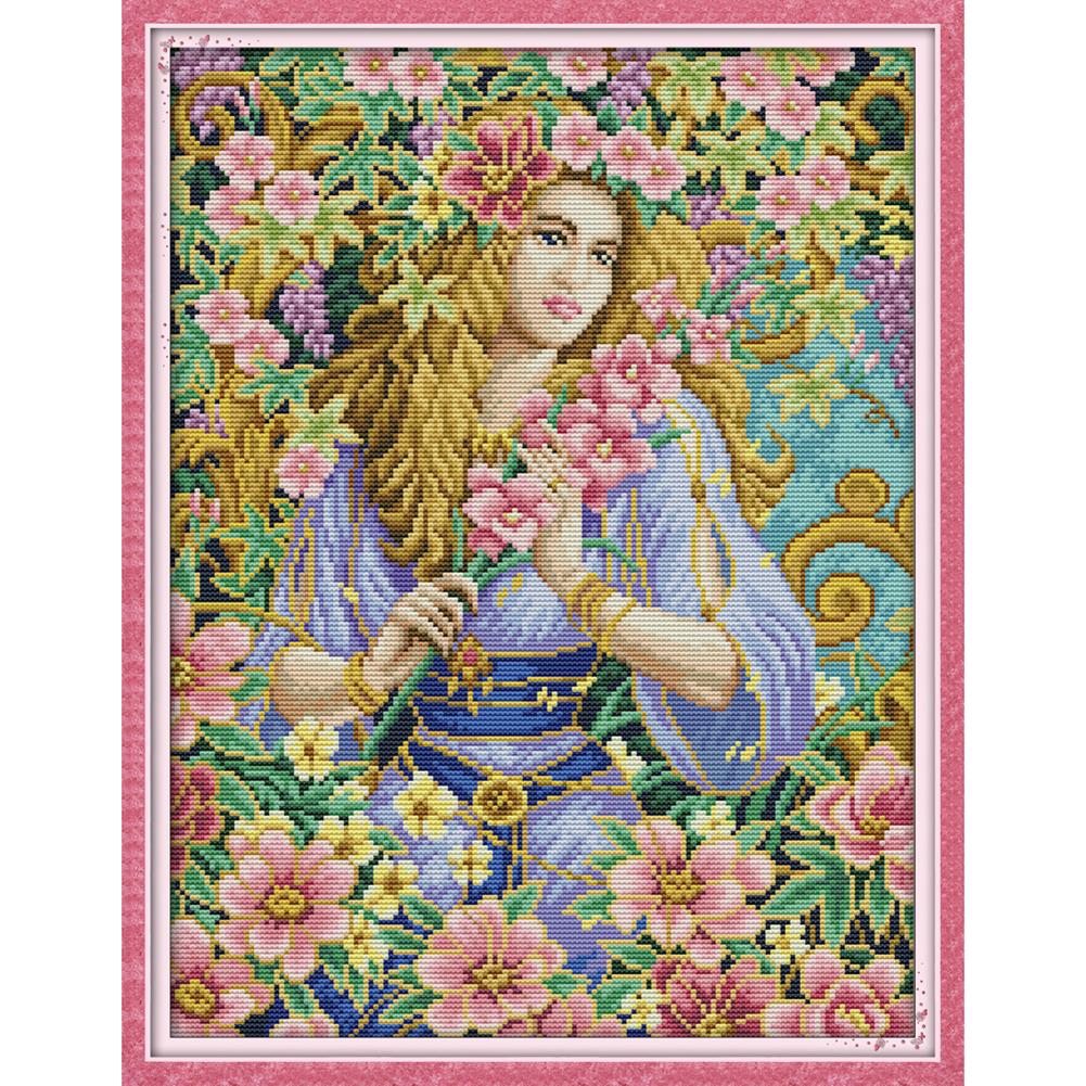 

Flower Fairy - 14CT Stamped Cross Stitch - 44*34cm, 501 Original
