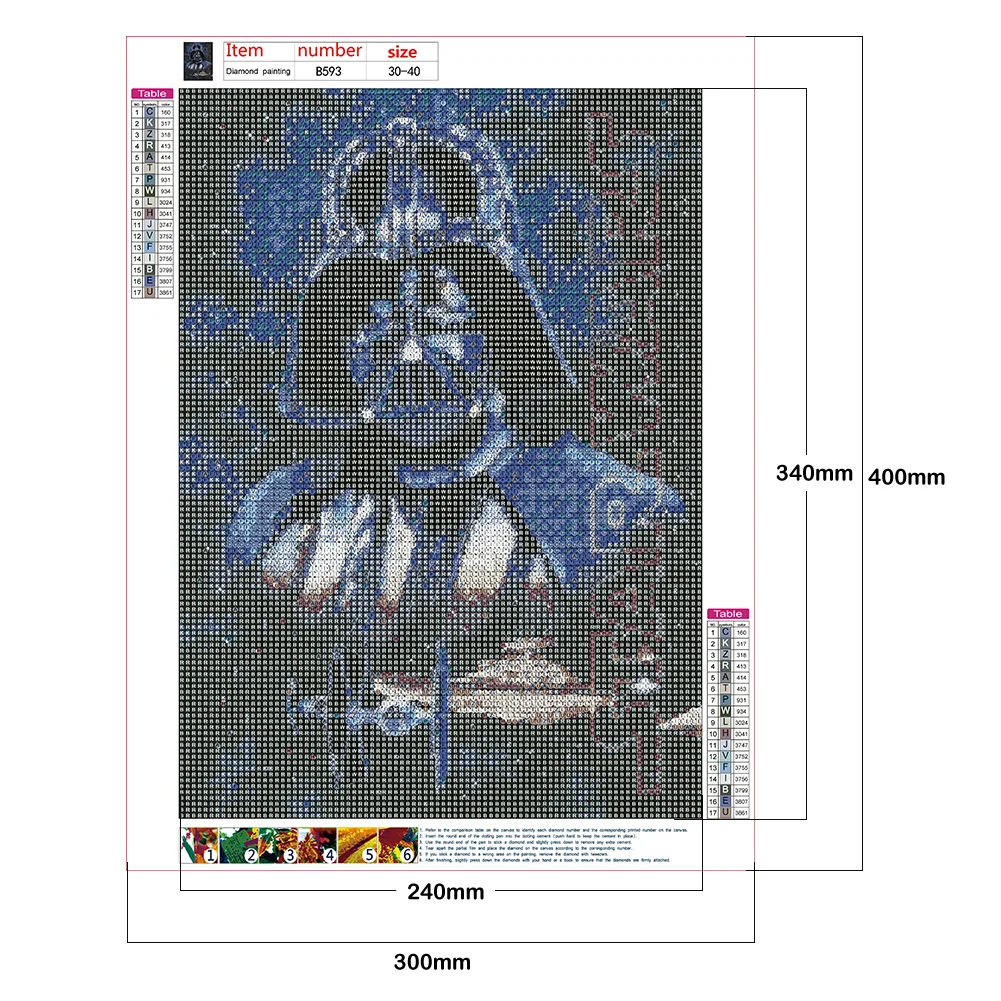 Diamond Painting - Full Round Drill - Star Wars(30*40cm)