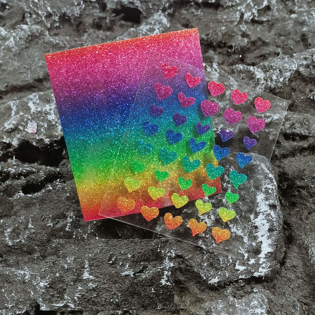 1PC 3D Nail Stickers Black Heart Love Self-Adhesive Slider Letters Nail Art Decorations Stars Decals Manicure Accessories-Nail Inspo