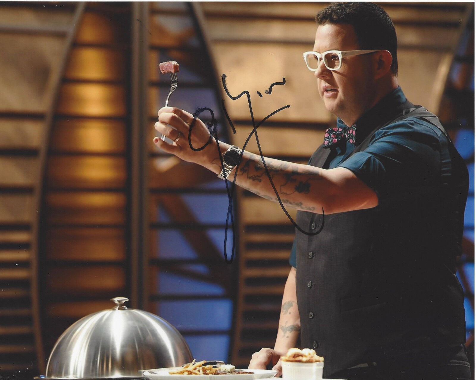 GRAHAM ELLIOT SIGNED AUTHENTIC 8X10 Photo Poster painting B w/COA TOP CHEF COOK MASTERCHEF