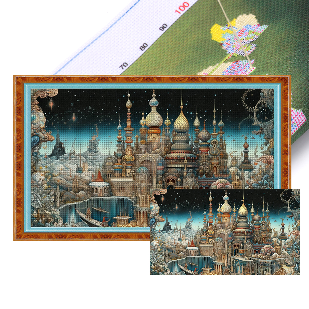 Dream Castle Full 11CT Pre-stamped Canvas(90*50cm) Cross Stitch