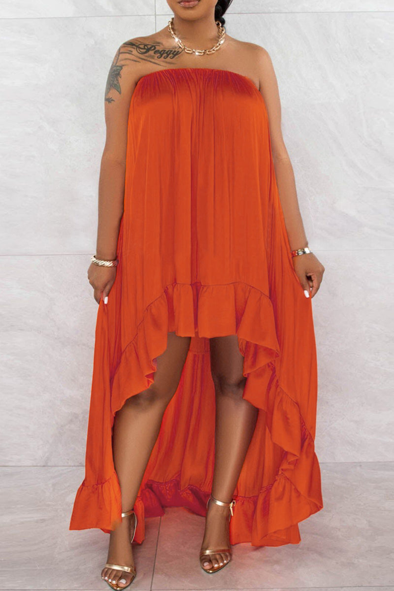 Casual Solid Color Backless Strap Dress main image 1