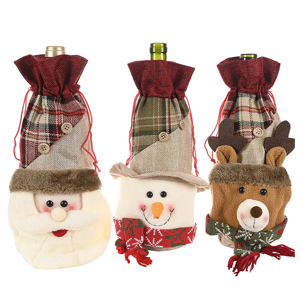 

Linen Wine Bottle Cover Christmas Decoration Home Table Bottle Dust Bags, 501 Original