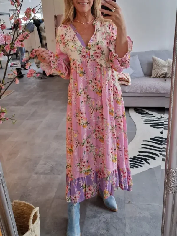 Spring Flower Long Dress