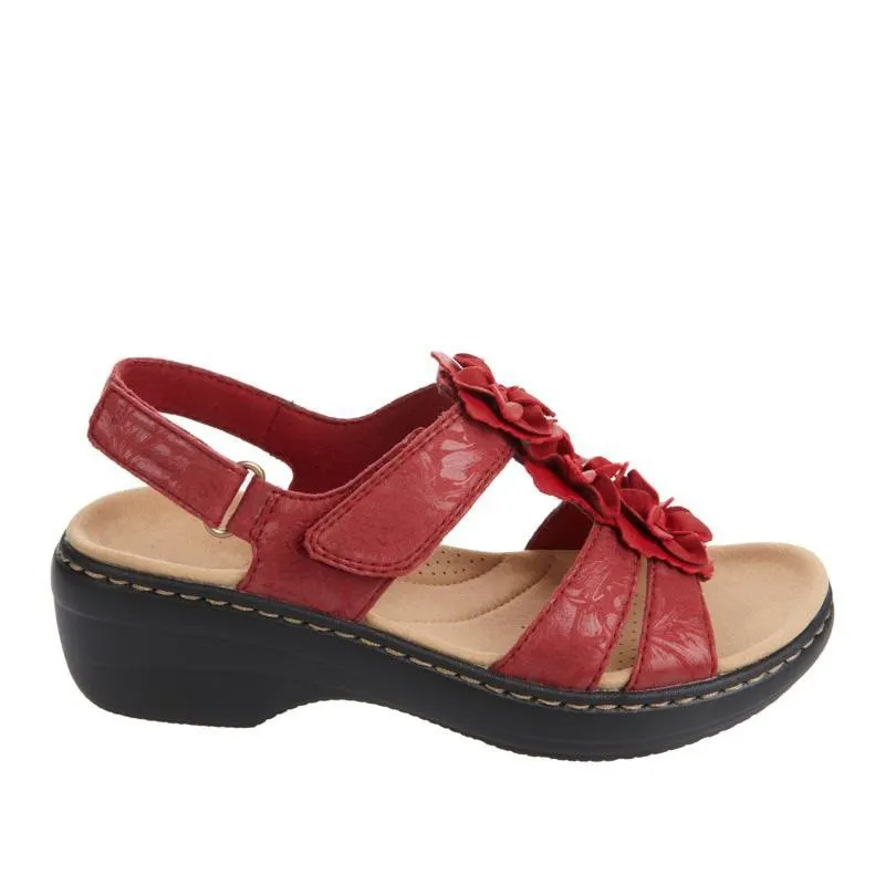 Breakj Breakj 2025 New Hollow Slope And Fish Mouth Flowers Leisure Comfortable Large Size Sandals Women