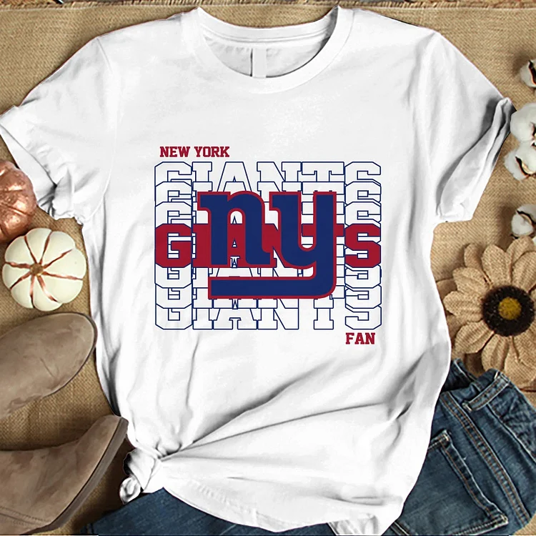 New York Giants  Women's White Relaxed T-Shirt