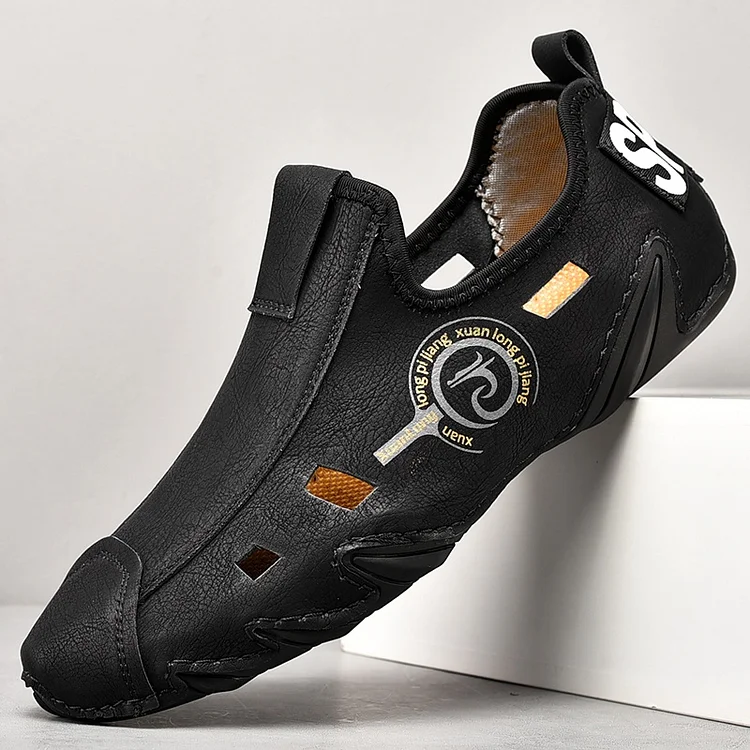 Kakacloud 2025 Spring Summer New Men Octopus Hollow Out Bean Shoes Men Comfortable Breathable Moccasins Slip-On Soft Leather Driving Shoes