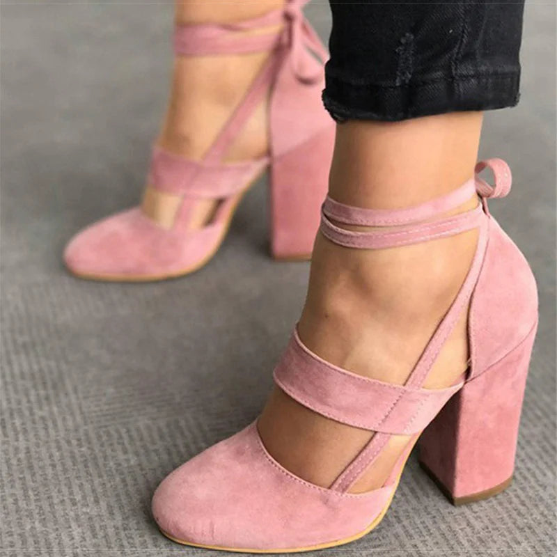 Aiertu Women Pumps Plus Size 35-43 Women Heels Chaussures Femme Gladiator Summer High Heels For Party Wedding Shoes Women Thick Heels Aiertu