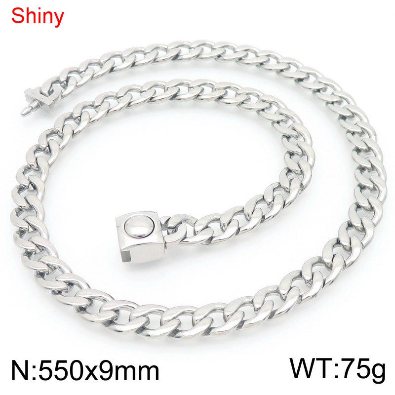 Stainless Steel NK Chain Bracelet Fashion Personality Titanium Steel Figaro Chain Necklace