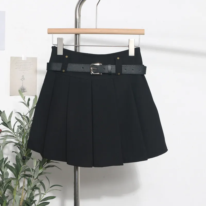 Brownm S-2XL 100-Folded Skirt Woman 2024 Autumn And Winter Suit Half-Dress Korean Version A Word High Waist Half-Body Skirt 1289