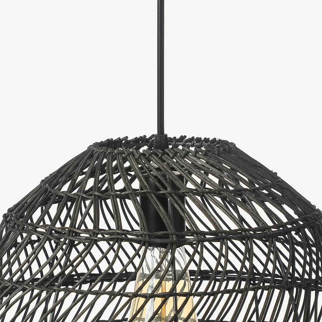 Arturest Rattan Pendant Light Boho Design Natural Basket Rattan Woven ...