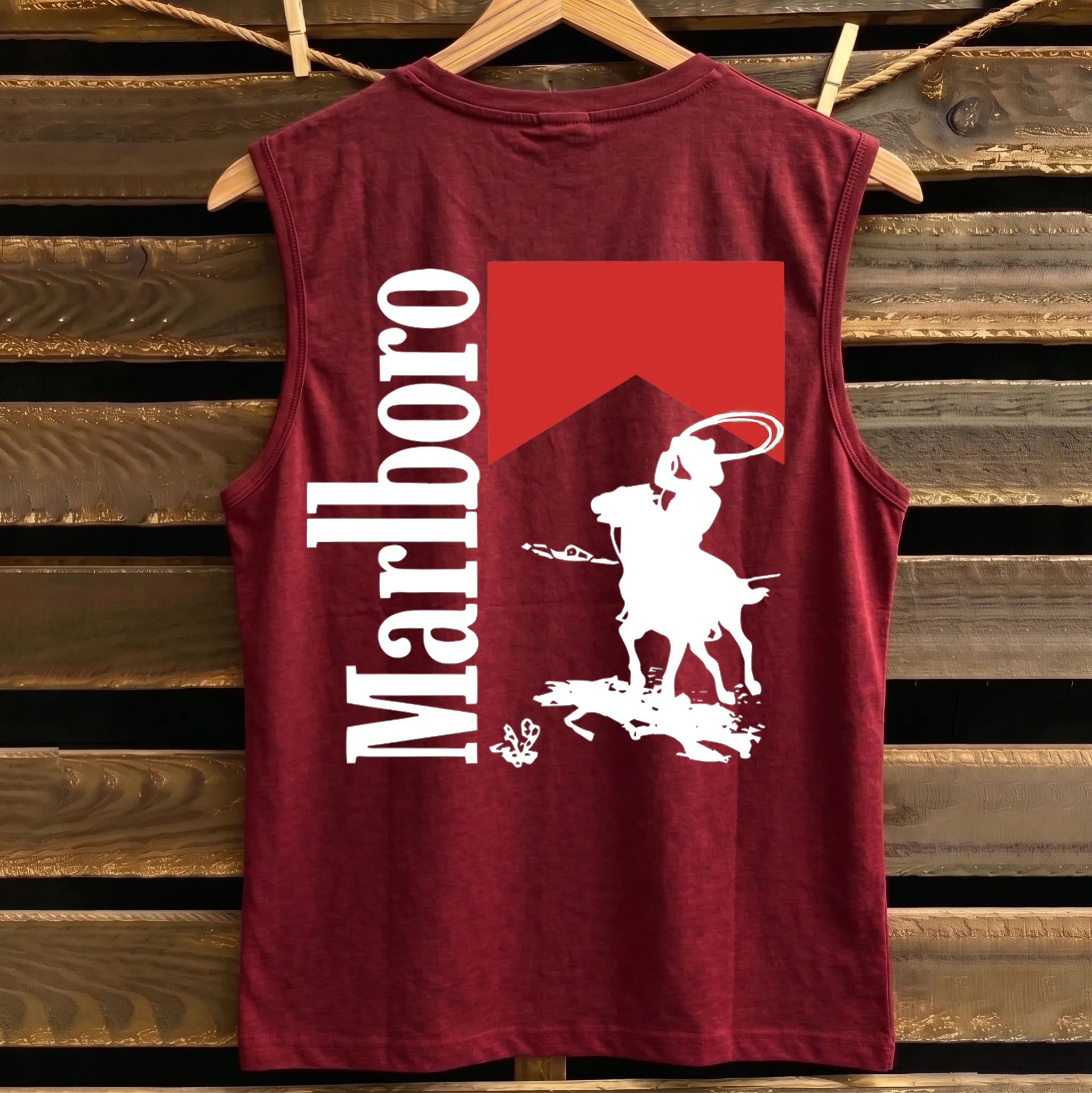 Western Cowboy Graphic Print V-Neck Sleeveless Tank Top