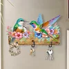 Diamond Painting Wooden Bird Flower Hooks Rail for Home Decor