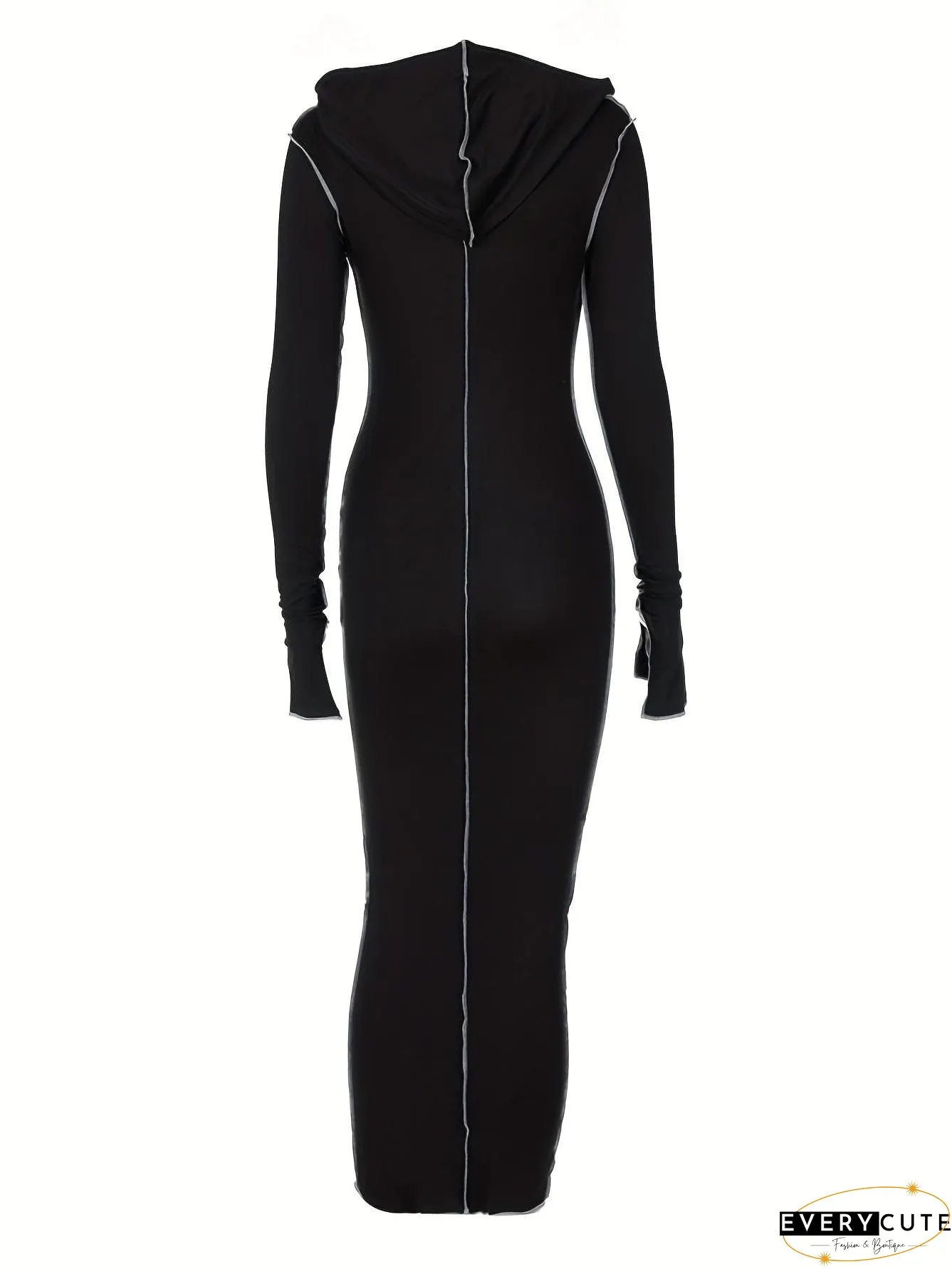 Flattering Maxi Dress with Contrasting Stitches