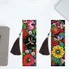 2pcs 5D DIY Special Shaped Diamond Painting Leather Flower Tassel Art Book Marks