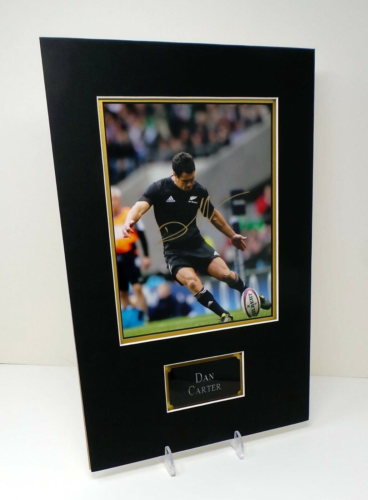 Dan CARTER New Zealand Rugby All Blacks Signed Mounted 10x8 Photo Poster painting AFTAL RD COA