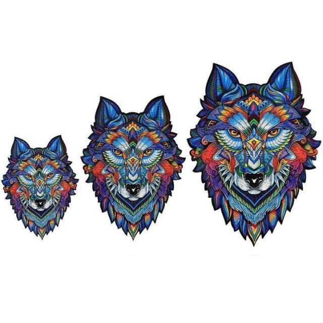 wooden jigsaw puzzle majestic wolf