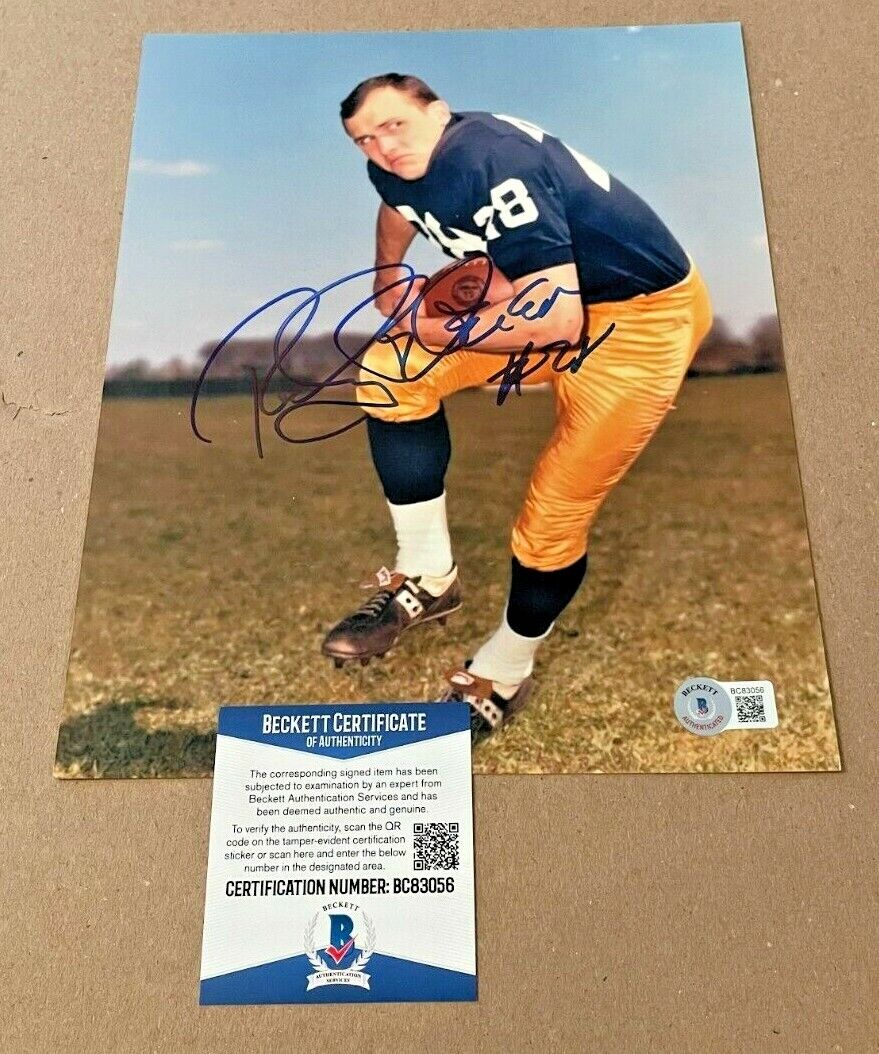 ROCKY BLEIER SIGNED NOTRE DAME FIGHTING IRISH 8X10 Photo Poster painting BECKETT CERTIFIED