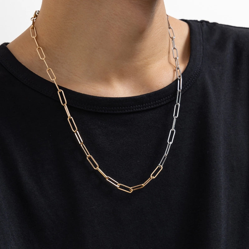 Yiwu Accessories Men's Simplicity Mixed Color Cross Chain Necklace Hip-Hop Street Versatile High Sense Necklace For Men