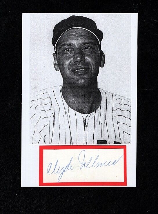 1949 CLYDE VOLLMER-WASHINGTON SENATORS AUTOGRAPHED CUT W/Photo Poster painting-EX-(d.2006)