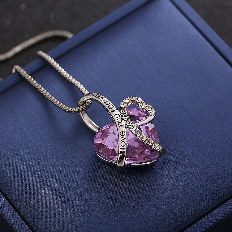 Violet Heart Of The Ocean Pendant Necklace