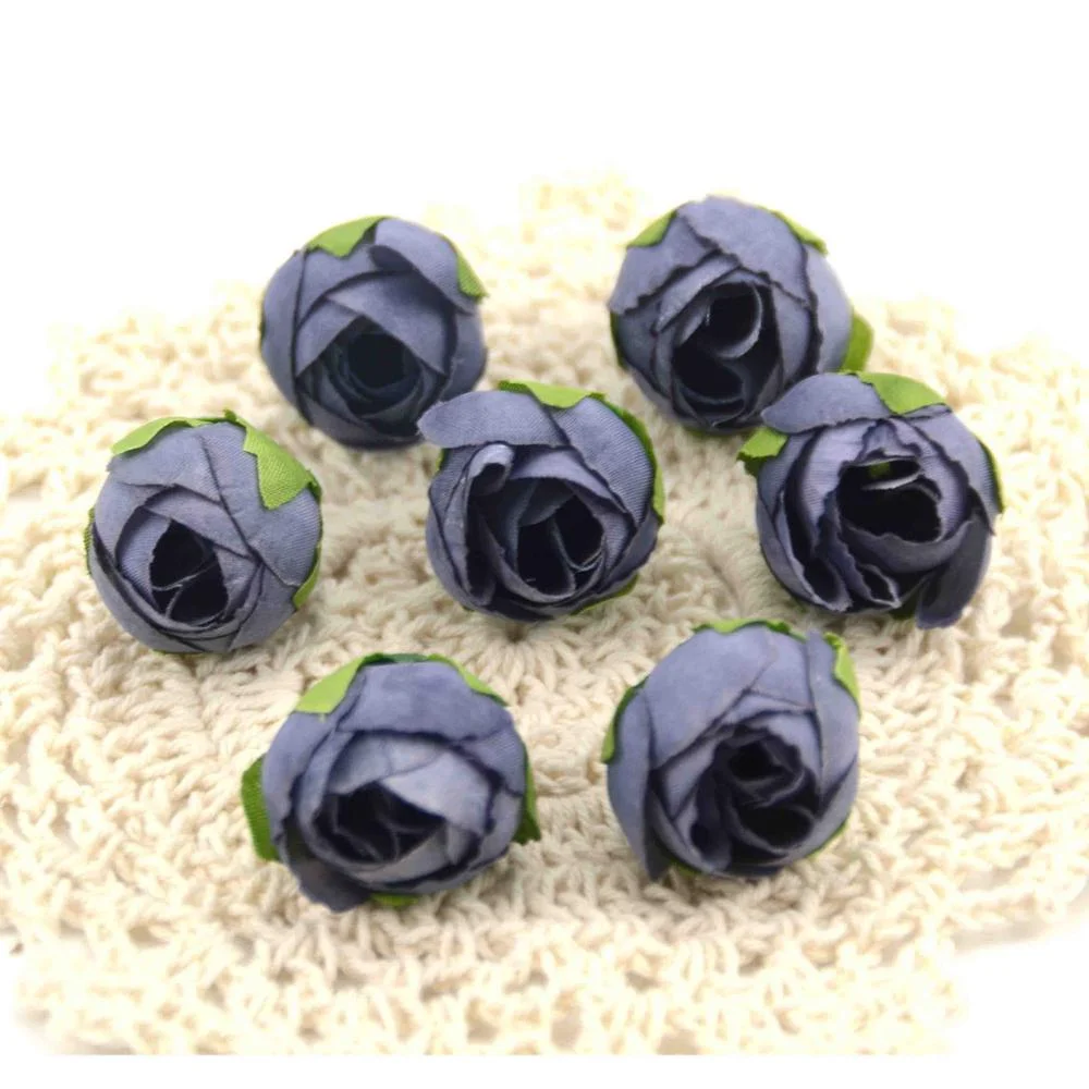 10pcs Cheap Mini Real Touch Silk Artificial Rose Flower Head Camellia Buds Wedding Home Decoration Wreaths Craft Fake Flowers