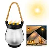 Solar Lanterns Lights with Dual Charging Modes of Solar & Type-C Flickering Flame Garden Light for Garden Yard Patio Decorative