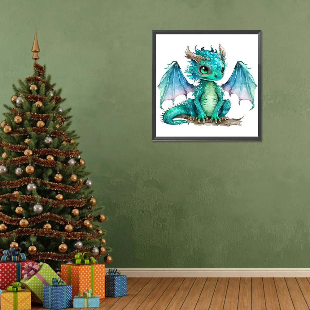 Full Round Diamond Painting 30*30cm - Little Dragon