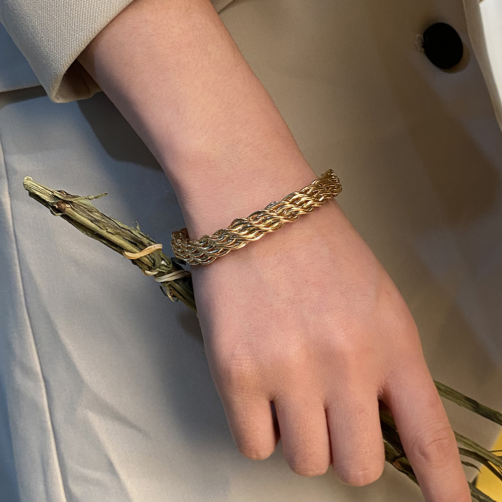 Women's Metal Braided Open Bracelet | Oxredo Shop Ramadan Sale