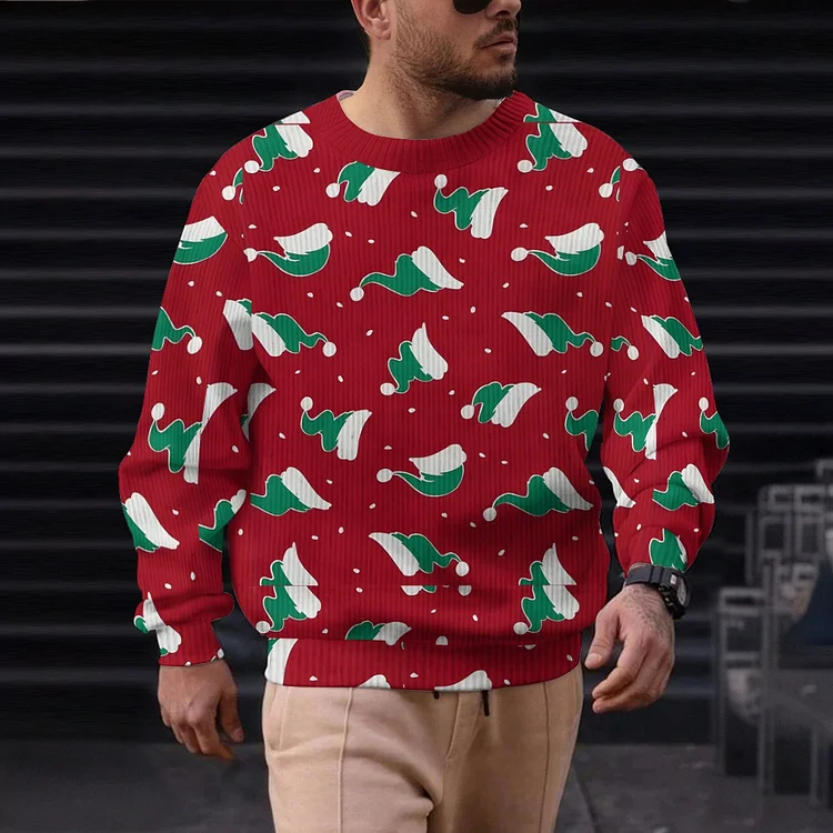 Men's Christmas Casual Printed Round-neck Sweater