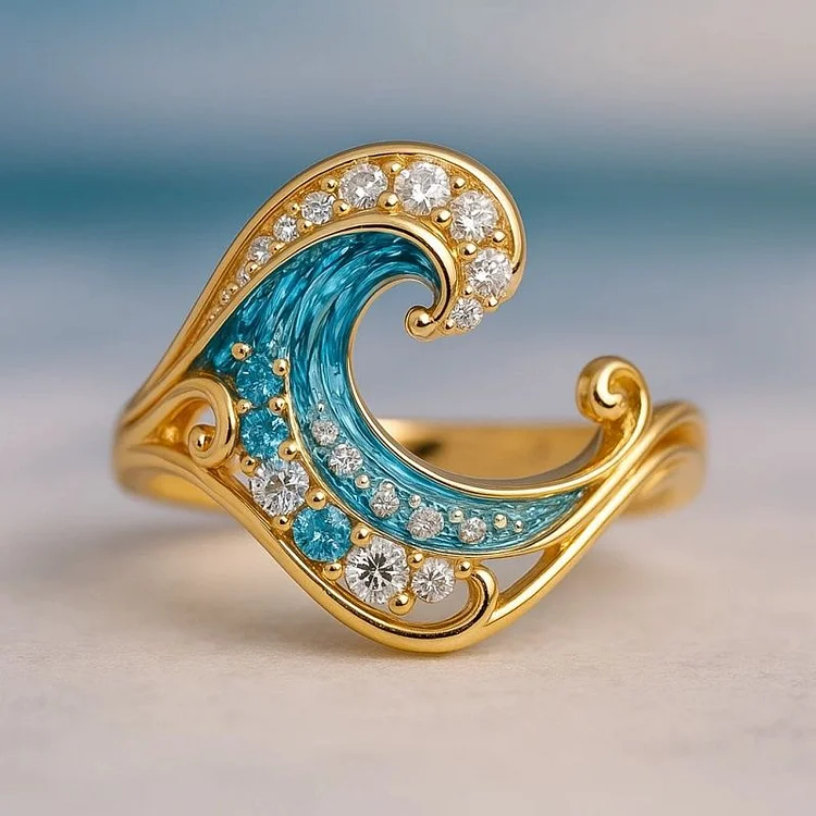 Ocean Fashion Light Luxury Personalized New Wave Creative Ring