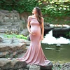 Maternity Summer Elegant Photo Shoot Pregnant Shoulderless Dress