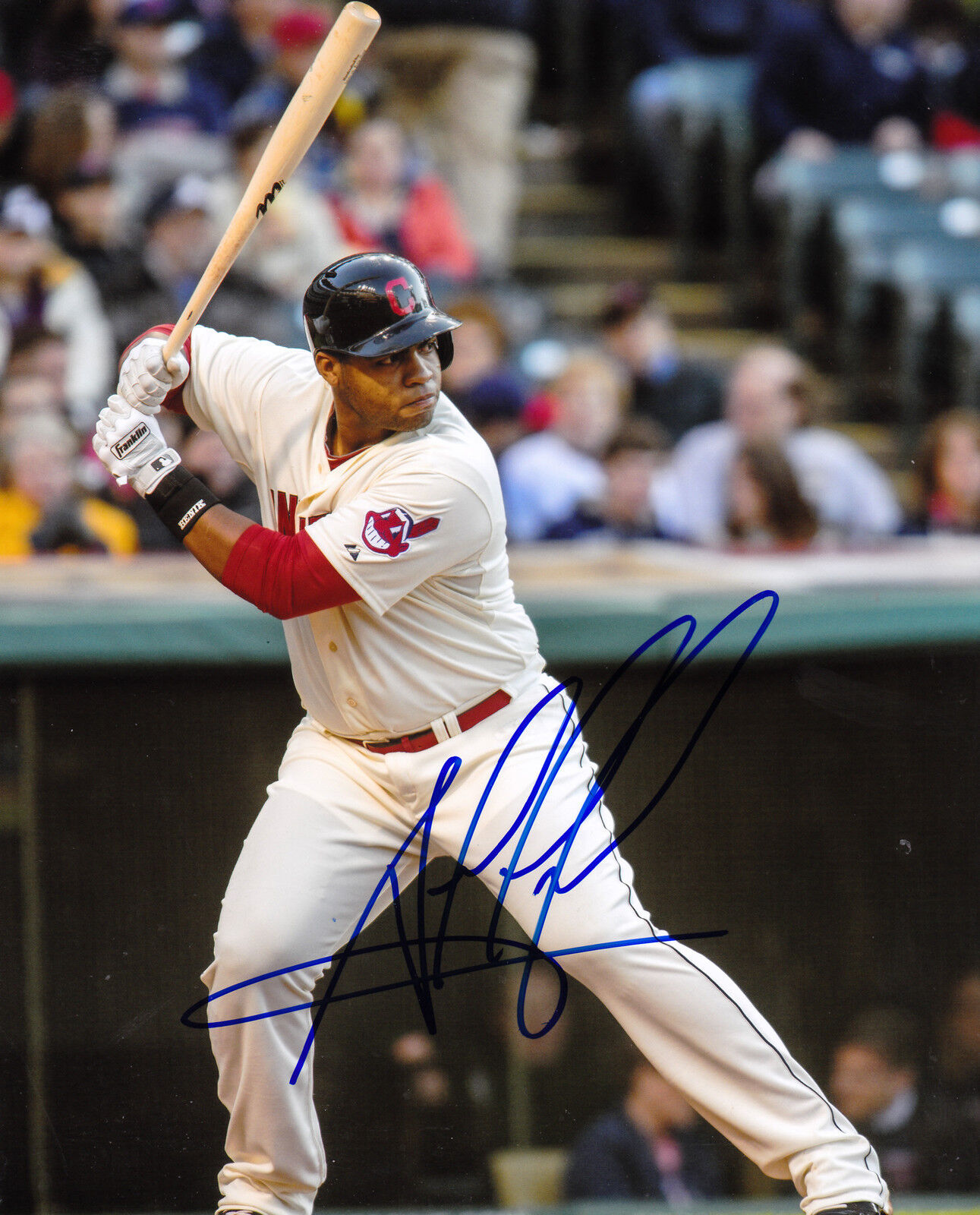 JESUS AGUILAR CLEVELAND INDIANS ACTION SIGNED 8x10