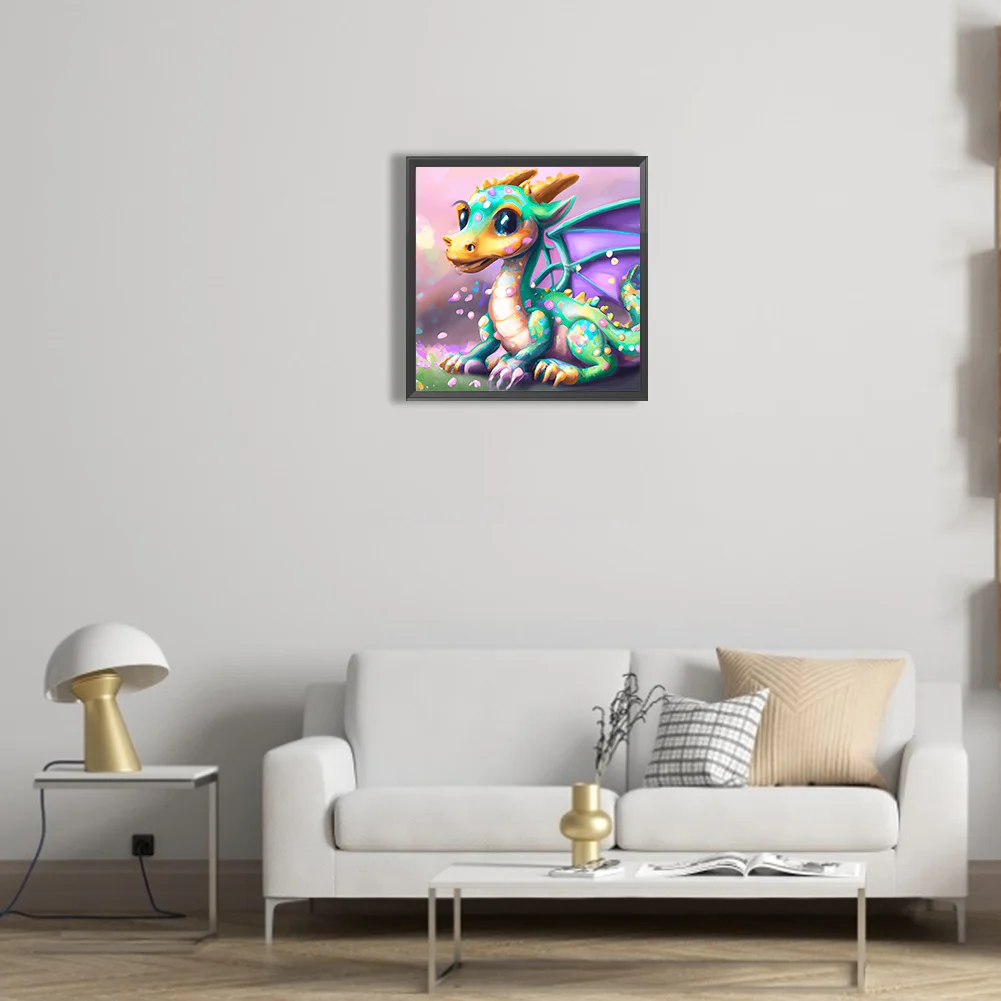 Full Round Diamond Painting 30*30cm - Cartoon Pterosaur